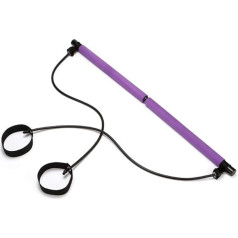 YMZ Pilates Stick Fitness Stick Daugiafunkcinė jogos treniruoklių įranga Elastinga traukimo virvė Namų traukiklis Sporto tempimo diržas, violetinė