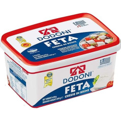 Dodoni Feta avies sūris, 2 x 400 g, fetos sūris Graikijos fetos avies sūris sūryme, aukščiausios kokybės, 