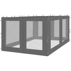 Quick Star 4 šoninės panelės su tinkleliu nuo uodų Rank pavėsinei 3 x 4 m šoninė siena Antracitas RAL 7012