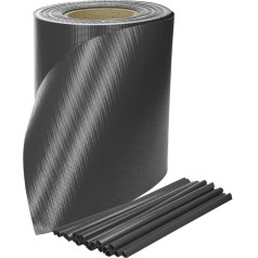 JORON privatumo ekrano juostos 35 m x 19 cm, įskaitant 20 spaustukų, PVC privatumo ekrano tvoros plėvelė dvigubiems strypų kilimėliams, sodo tvorai (antracito spalvos)