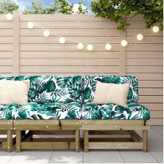 ‎Homgoday Homgoday Vidurio sofos su pagalvėlėmis 2 dalys, pagamintos iš impregnuotos pušies medienos Sofa lova Svetainės sofa Sofos lauko sodui Sofa sodo svetainei Sodo svetainė Terasa Lauko aplinka