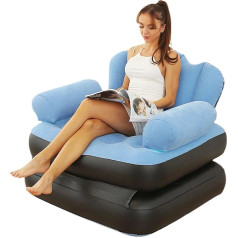 Gifyym Pripučiama sofa, daugiafunkcinė 5-in-1 pripučiama sofa su L formos porankiu, tingi sofa suaugusiems lauke, pripučiama lova, praktiška sulankstoma kėdė