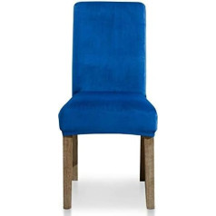 Rdtravel Storas aksomo kėdės dangtelis Valgomojo kambario kėdės dangtelis Elastinis tempimo kėdės dangtelis (Velvet Fox Royal Blue, 6 vnt.)