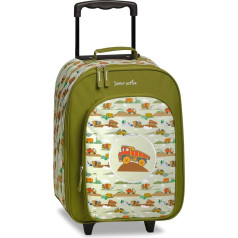 Noey & Lou Fabrizio Vaikiškas lagaminas, vežimėlis, kuprinė, dėklas, lagaminas, vaikams, berniukams, mergaitėms, minkštas bagažas, M1 Green, trolley backpack