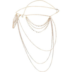ZEYIYYER Auksinis Boho Sequins galvos apdangalas Plaukų grandinė Džinas Egipto Kleopatros galvos apdangalas Galvos grandinė Kleopatros galvos apdangalas Festivalio vestuvių galvos apdangalas Plaukų grandinė