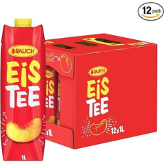 Rauch Eistee Peach Gaivinamasis troškulio malšintojas Iš juodosios arbatos ir erškėtuogių idealiai tinka geriantiems arbatą Natūralaus persikų skonio 12 x 1 litras Tetra Prism