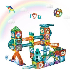 Magnetinės statybinės kaladėlės, 110 dalių statybinių kaladėlių rinkinys, 3D magnetinis statybinis žaislas, STEM Montessori žaislas, edukacinis žaislas mergaitėms berniukams nuo 3 4 5 6 7 8 metų Dovana