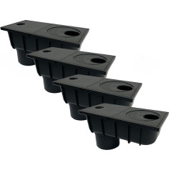 4INSTALATOR 4 pakuočių pakuotė Lietaus vamzdžių nutekėjimas nuo 50 mm iki 110 mm su filtru Lietaus kriauklių dėžutė Lietaus vandens nutekėjimas DN110 Juodas latakas Lietaus vandens filtras Universalus įvairių dydžių vamzdžiams