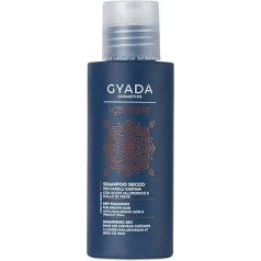 GYADA COSMETICS, sausas šampūnas tamsiems plaukams, ramina ir atgaivina, suteikia apimties ir gaivumo, skirtas tamsiems plaukams, su graikiniais riešutais, alaviju, vitaminu B5 ir ryžių krakmolu, 50 g