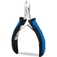 Nagelhautschneider mit rutschfestem Griff, professioneller Nagelhautschneider aus Edelstahl, scharfe Klingen, Doppelfeder-Nagelhautzange für Nagelpflege, Pediküre, Maniküre, Nagelwerkzeuge (blauer,