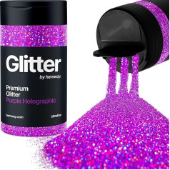 Violetinės spalvos holografiniai blizgučiai itin smulkūs 130 g / 4,6 oz miltelių metalinės dervos amatų blizgučių dribsnių sequins epoksidiniams puodeliams, plaukų veido kūno akių nagų meno festivaliui