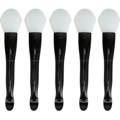 Gesichtsbürste doppelseitig mit Löffel, Gesichtsschlammapplikator, weiches Silikon, schwarzer Griff, Applikatorbürste für Damen und Mädchen, 10 Stück