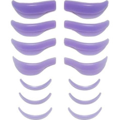 7 poros blakstienų rietiklis Perm Pad Silikono Perm Pad blakstienų kėlimo strypai Daugkartinio naudojimo DIY blakstienų kėlimo pagalvėlės, skirtos lengvam garbanojimui (violetinė)