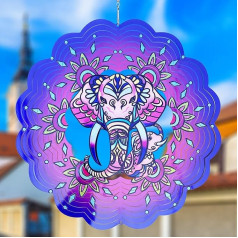 Vėjo varpeliai Sodo 3D vėjo varpelis Dramblys Ornamentas Dovanos moterims / vyrams 12 colių kinetinė skulptūra Metalo vidaus lauko kiemo meno apdaila