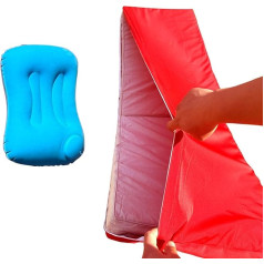 Ersatzbezüge für Outdoor-Chaiselongue-Kissen, 80 x 26 x 3 Zoll, Terrassen-Lounge-Stuhl-Kissenbezüge, wasserdicht, lichtbeständig, mit 2 Taschen & aufblasbarer Kopfstütze (nur Bezug), Weinrot