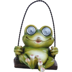 Solar-wandhalterung Solar Dachrinnenbeleuchtung Gartenfrosch-ornamente Im Freien Lichter Außenlampe Frösche Im Freien Solarlaternen Teich Rattan Tiere Draußen Dark Green Harz