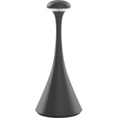 SIGOR Nudrop Mini Dimmable Small LED Battery Table Lamp Indoor & Outdoor Height 21 cm Rechargeable with Easy-Connect Puk 7 Hours Lighting Time Graphite Grey