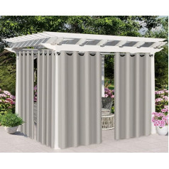 ABCCANOPY Lauko užuolaidos 54 x 84 colių Vandeniui atsparus saulės ekranas Patio privatumo užuolaidos su Eyelet pavėsinė veranda Pergola Cabana šviesiai pilka 1 gabalas