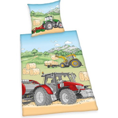 Traktoriaus patalynės komplektas, pagalvės užvalkalas 70 X 90 cm, antklodės užvalkalas 140 X 200 cm, medžiaga: Sudėtis: 100 % medvilnė, Renforcé, su lengvai užsegamu užtrauktuku.