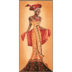 Lanartės suskaičiuotų siuvinėjimo kryželiu rinkinys: Afrikietiška mada I, NA, 20 x 40 cm