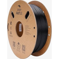 Creality Ender PLA gija 1,75 mm, 3D spausdintuvo gija, didelio greičio 3D spausdinimo gija, 1 kg ritė, matmenų tikslumas +/- 0,02 mm, skirta daugumai FDM 3D spausdintuvų (juoda)