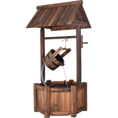 RELAX4LIFE medinis sodo fontanas, dekoratyvinis fontanas su elektriniu siurbliu, vandens fontanas su reguliuojamu kriokliu, kaimiškas fontanas sode, balkone, kieme, 58,5 × 56 × 117 cm