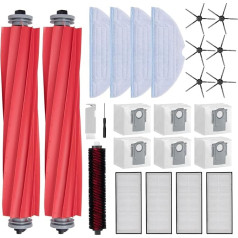Robotų dulkių siurblių priedai Roborock S7 Max Ultra, atsarginės dalys Roborock S7 MaxV Ultra, S7 Pro Ultra su 2 pagrindiniais šepetėliais, 4 filtrais, 4 servetėlėmis, 6 dulkių maišeliais, 6 šoniniais šepetėliais, 1