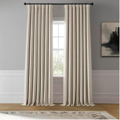 HPD Pusė kainos užuolaidos Faux Linen tekstūruotos užuolaidos Kambario tamsinimo užuolaidos miegamajame 108 colių ilgio 1 panelė 50 W x 108 L colių užuolaidos gyvenamajame kambaryje namų dekoro beržas