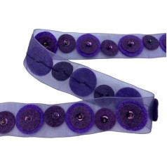 Borte Lenci Apvalūs karoliukai ir blizgučiai Bazinė organza 25 mm aukščio violetinė