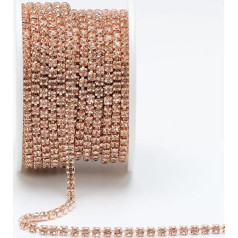 10Y SS6 SS8 SS12 spalvinga letena Rhinestone karoliai Crystal Rhinestone blizgučiai drabužių apdaila Lt persikų SS16 10Yards