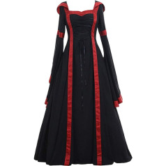 Bendriniai viduramžių drabužiai Damos ilgas dama kostiumas Trimitas rankovėmis Viduramžių suknelė Rockabilly Korsagas suknelė Viduramžių suknelė Moterų Viktorijos laikų Renesanso suknelė