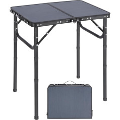 REDCAMP mažas sulankstomas stalas, reguliuojamo aukščio, lengvas nešiojamas stovyklavimo stalas, 60 cm ilgio x 40 cm pločio (4 aukščiai), su tinklelio sluoksniu, skirtas naudoti patalpose ir lauke, balkone, turguje, virtuvėje, tamsiai pilkos spalv