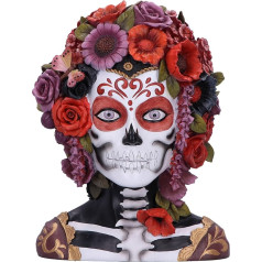 Nemesis Dabar Calavera Catrina 32cm derva Raudona mirusiųjų diena Raudona mirusiųjų diena Kolekcionuojamos dovanos, pagamintos iš geriausios dervos, meistriškai tapytos rankomis