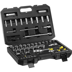 Stanley Fatmax STMT82831-1 Galvučių veržliarakčių rinkinys (72 dalys, ½ ir ¼ colio, šešiakampiai, dėkle su metaliniais skirtukais, skirtas įvairiems atsuktuvams namuose, dirbtuvėse, automobiliuose, motocikluose ir kt.)