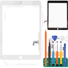 Naujas iPad 9.7 2017 A1822 A1823 jutiklinio ekrano skaitmenizatoriaus stiklo keitimas iPad 5/Air 1st jutiklinio ekrano remonto rinkinys su grūdintu stiklu ir įrankiais (be LCD ekrano, be 