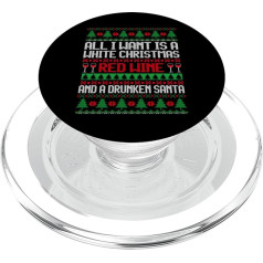 Alles was ich will ist ein weißes Weihnachtsrot und ein betrunkener Weihnachtsmann PopSockets PopGrip für MagSafe