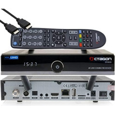 OCTAGON SF8008 4K UHD HDR imtuvas Combo 1x DVB-S2X, 1x DVB-C/DVB-T2, palydovinė ir antžeminė transliacija, 