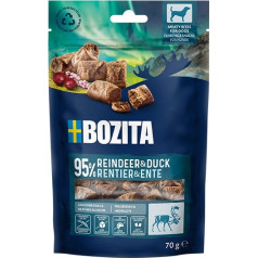 Bozita mėsos kąsneliai šiaurės elnias, antis skanėstas šunims 70g