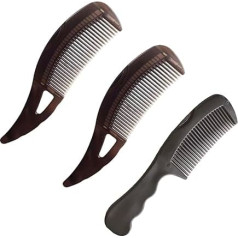 Schuppenkamm, entfernt Schuppen und Schmutz, Kopfhaut, schützt die Kopfhaut, hohle Zähne, Design für fettiges Haar, Tiefenreinigung, Pflege für Damen und Herren, Dunkelbraun, 3 Stück
