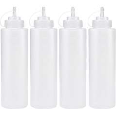 4 x 1000 ml plastikiniai buteliai su užsukamu dangteliu
