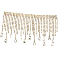 ARTIBETTER Rhinestone Chain Priedai Fringe Rhinestones Drabužiai Fringe Trim Rhinestone Tassel Trim Rhinestone Tassel Trim Siuvimo Trim Golden Metal