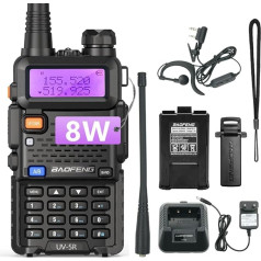 UV-5R 8W Walkie Talkie Didelės galios FM radijas 128 kanalų radijo ryšio siųstuvas su ausinėmis