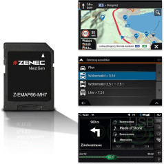ZENEC Z-EMAP66-MH7: Micro SD kortelė su navigacija namelyje ant ratų, skirta ZENEC automobiliniams radijo imtuvams ir multimedijos sistemoms Z-E3766, Z-N965, Z-N966, 3-D žemėlapiai Europai, kempingo žemėlapiai nameliams ant ratų ant ratų, TMC