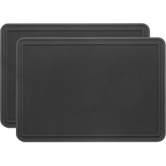 sourcing map 2 x rutschfeste Matte für Armaturenbrett, 18 x 13 cm, multifunkcinis, rutschfest, für Handy, Schlüssel, Glas, Spiegel, Schwarz