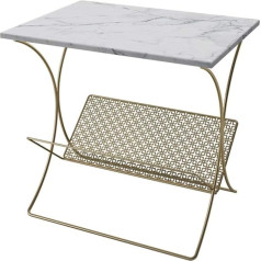 Cafiedr Žurnalinis staliukas Modernus marmurinis žurnalinis staliukas, metalinis sofos staliukas, svetainės staliukas 50 cm * 36 cm * 50 cm