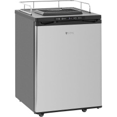 Royal Catering Alaus šaldytuvas 50 L statinei LED ekranas 163 L talpa -5-10 °C alaus statinės šaldytuvas su lašėjimo padėklu Nerūdijančio plieno statinės šaldytuvas Kegerator Tap Fridge
