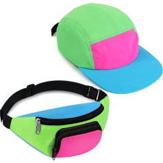 Cindeer Pakuotė iš 2 80s 90s Neon Fanny Pack Kepurė moterims Neon Kepurė Retro Fanny Pack 80s 90s Šalis Apranga Atostogų festivalis