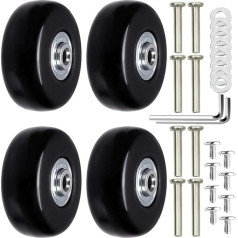 Ashuxxn Pack of 4 bagažo atsarginių ratukų guminiai atsarginiai ratai lagaminų atsarginių ratukų bagažo dėklo ratukas guminiai sukamieji ratukai lagaminų ratukų atsarginių ratukų universalūs bagažo ratai