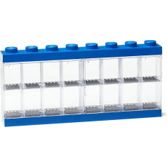 LEGO mini figūrėlių dėklas su 16 rankenėlių, mėlynas