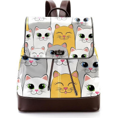 Big Eyes Cartoon Cat Personalised School Bags Book Bags for Teenagers, Multicoloured, 27x12.3x32cm, kuprinės kuprinės